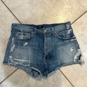 A Golde Parker Vintage Destroyed Denim Shorts 27 Revolve